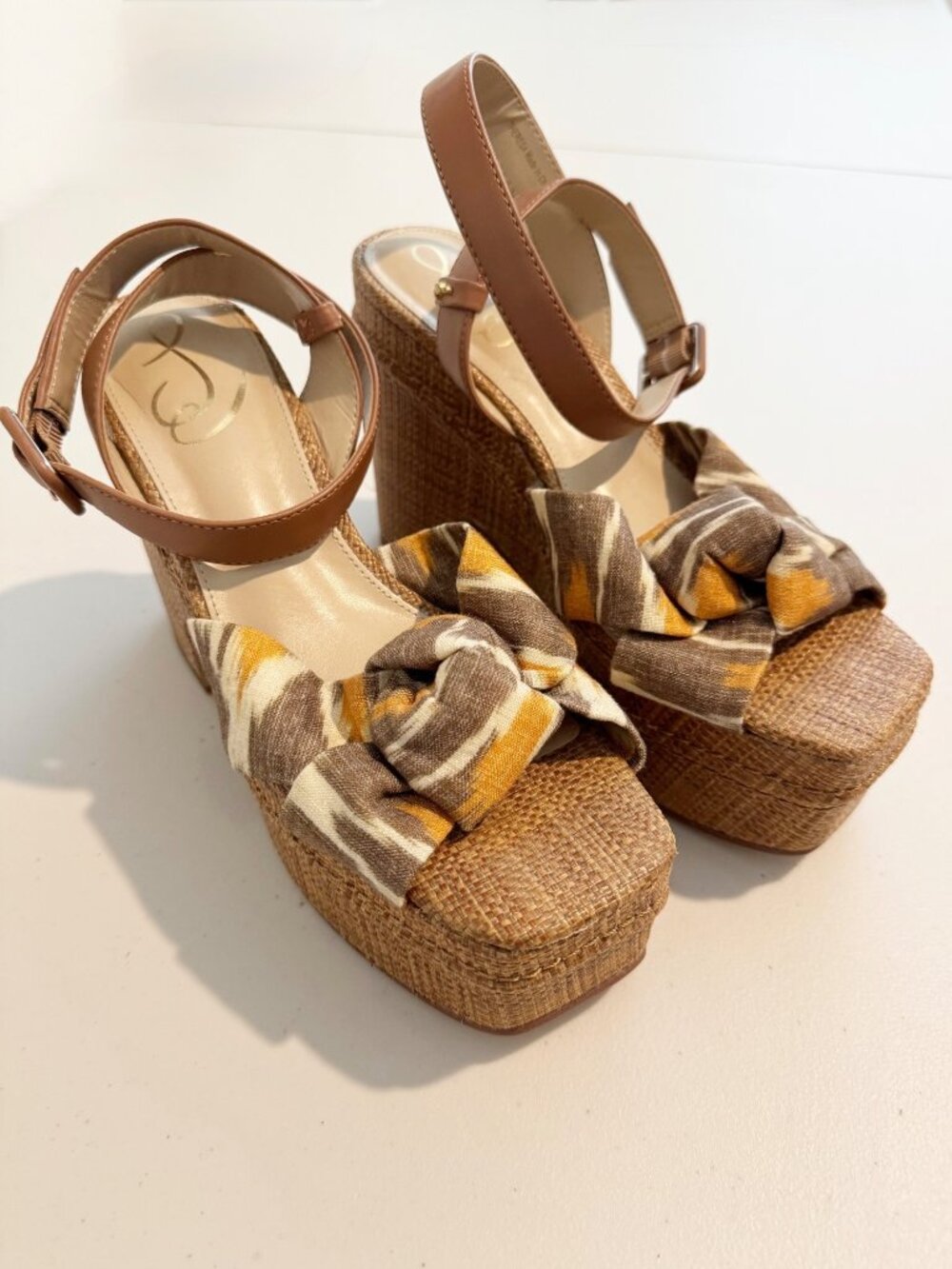 Sam Edelman Theresa Platform Heel Strappy Sandals Summer Vacation Resort Boho 8 - Picture 4 of 13